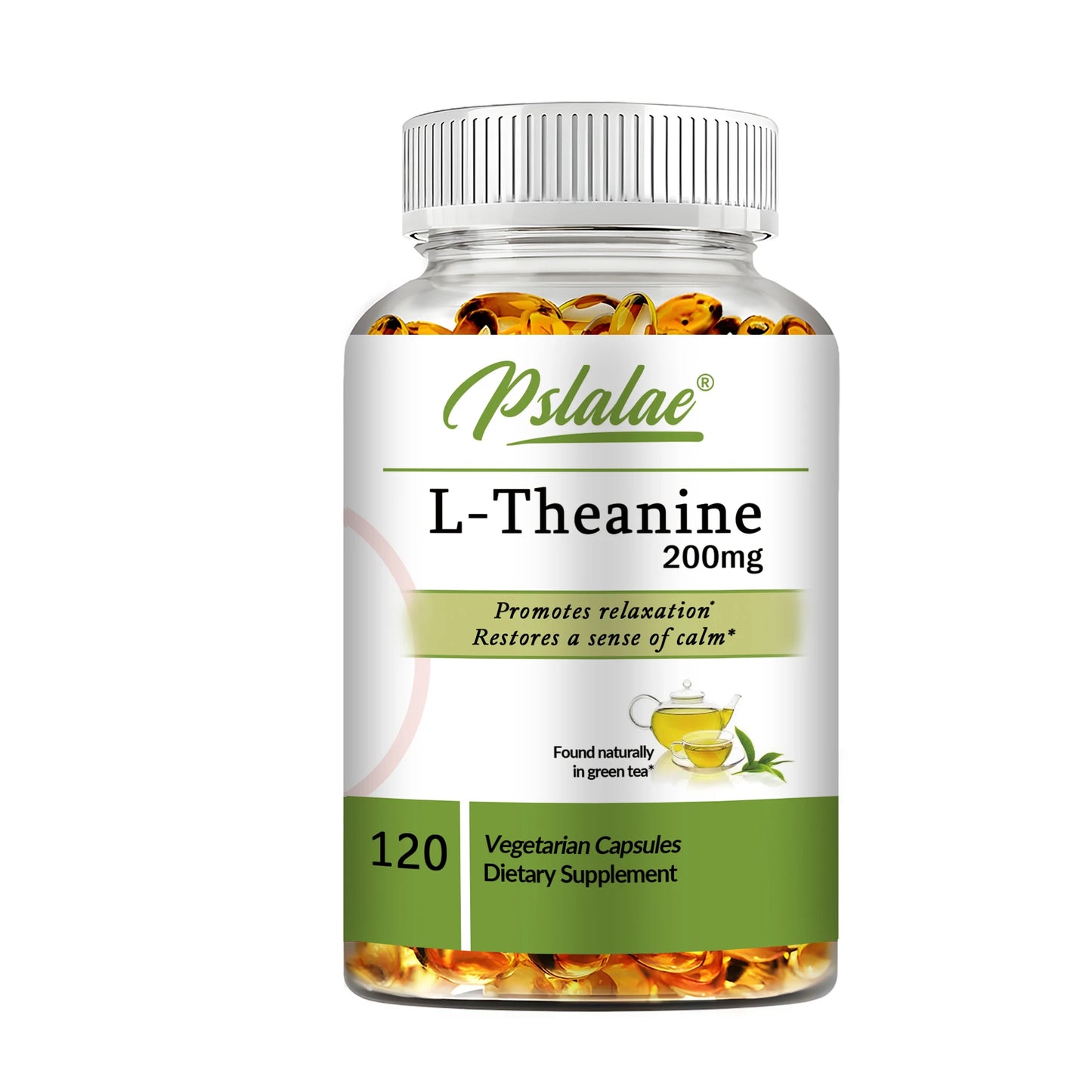 L-Theanine 200 Mg - Relieve Stress, Maintain A Calm and Relaxed Mood, Improve Concentration - 120 Capsules