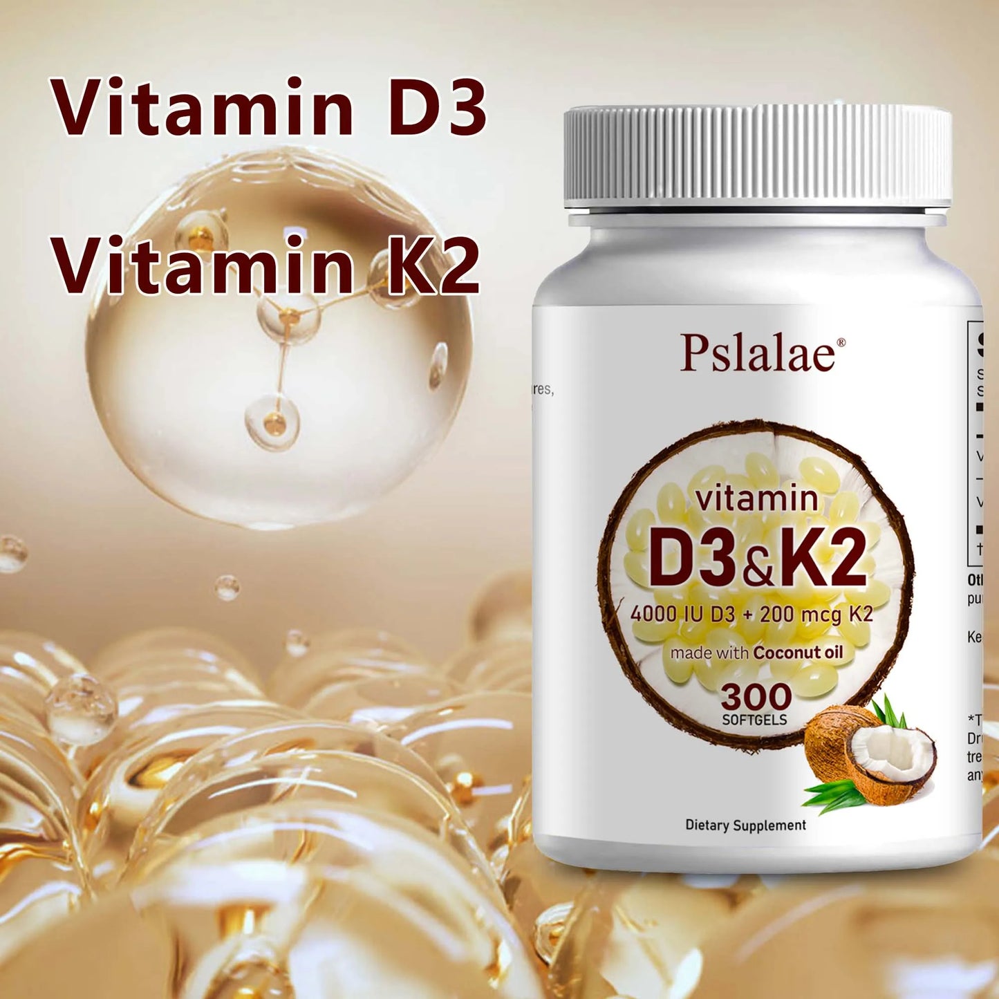 Vitamin D3 and K2 Softgels