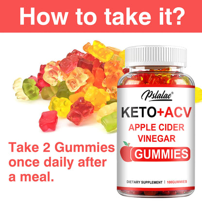 Keto + Acv Gummies - Healthy Weight Management, Accelerated Fat Burning, Whitening Skin