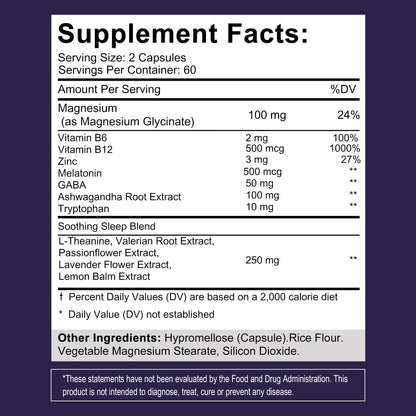 Melatonin - with L-Theanine, Tryptophan, Ashwagandha Supports
