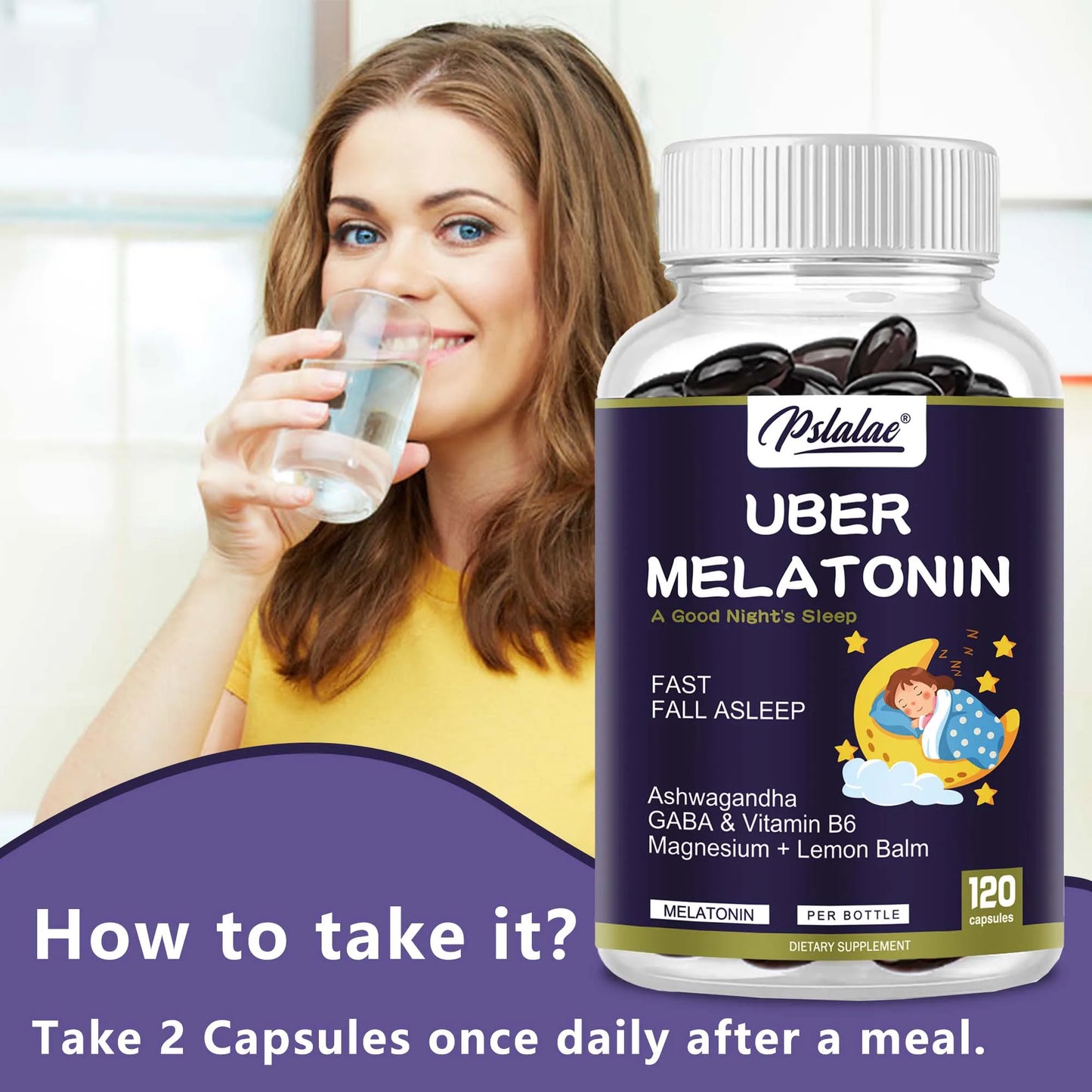 Melatonin - with L-Theanine, Tryptophan, Ashwagandha Supports